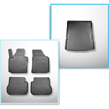 Kit tapis de coffre et tapis de voiture TPE pour: Volkswagen Caddy IV Maxi Van (