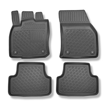 Tapis de sol en TPE adapté pour Skoda Karoq SUV (11.2017-....) - tapis de voiture - noir