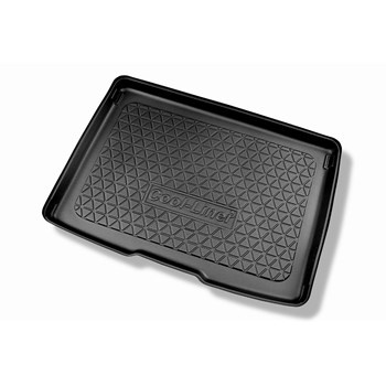 Tapis de coffre adapté pour Ford Focus IV Hayon, Active Hayon (09.2018-....) - bac de coffre - protection de coffre voiture - coffre supérieur; avec roue de secours taille normale; plancher amovible en la position la plus basse