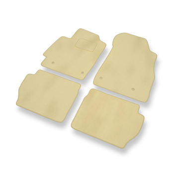 Tapis de Sol Velours adapté pour Mazda 2 II (2007-2014) - Premium tapis de voiture - beige