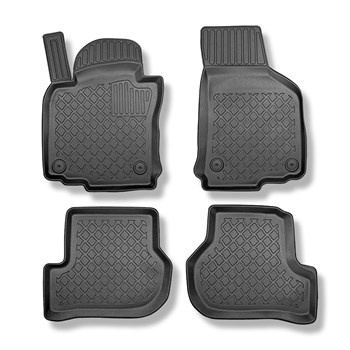 Tapis de sol en TPE adapté pour Skoda Octavia II Break (12.2015-10.2022) - tapis de voiture - noir