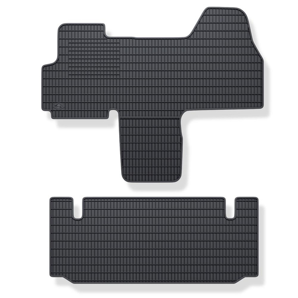 Tapis de sol en caoutchouc adapté pour Fiat Ducato III Van (2007-2014) - tapis de voiture - noir - 2 pcs.