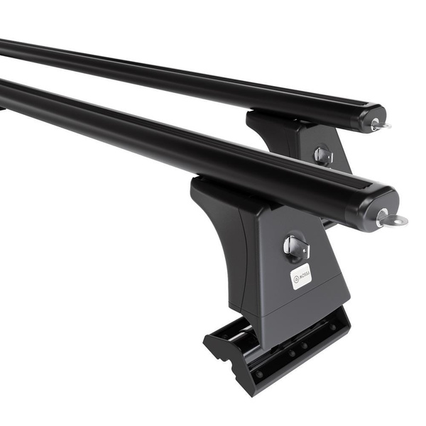 Barres de toit en aluminium adapté pour BMW 7 G11 Berline (2015-2022) - Porte-Bagages de Voiture noir - points de montage - (suivant le modèle de voiture ils peuvent se situer à différents endroits)