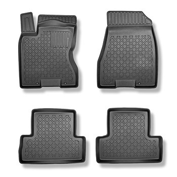 Tapis de sol en TPE adapté pour Nissan X-Trail II SUV (12.2015-10.2022) - tapis de voiture - noir