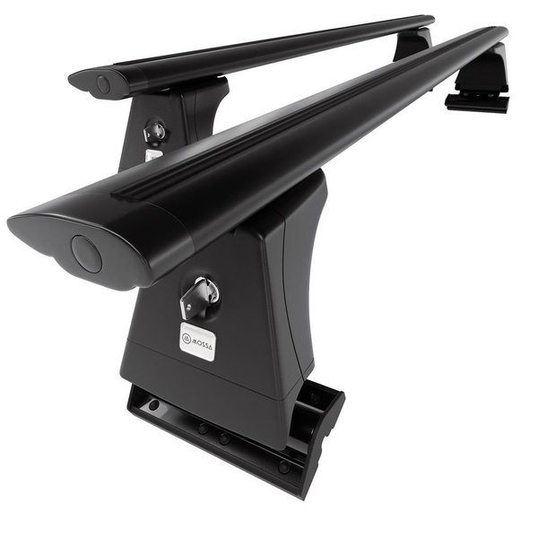 Barres de toit en aluminium adapté pour BMW 5 G30 Berline (2017-2023) - Porte-Bagages de Voiture noir - points de montage - (suivant le modèle de voiture ils peuvent se situer à différents endroits)