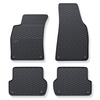 Tapis de sol en caoutchouc adapté pour Audi A4 B7 Avant, Cabriolet, Berline (2004-2009) - tapis de voiture - noir - 4 pcs.