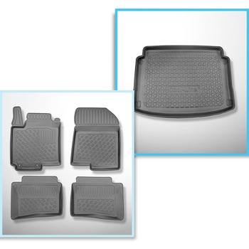 Kit tapis de coffre et tapis de voiture TPE pour: Hyundai Bayon SUV (05.2021-...