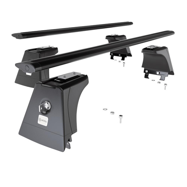 Barres de toit en aluminium adapté pour Skoda Fabia mk I Hayon (2001-2008) - Porte-Bagages de Voiture noir - points de montage - (suivant le modèle de voiture ils peuvent se situer à différents endroits)