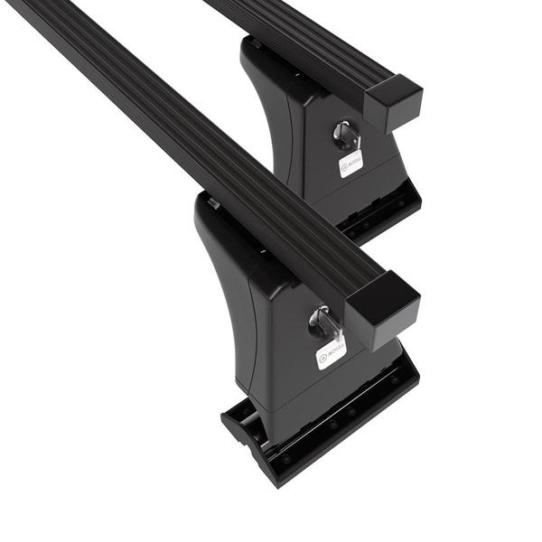 Barres de toit en acier adapté pour Peugeot 207 Hayon (2006-2012) - Porte-Bagages de Voiture noir - points de montage - (suivant le modèle de voiture ils peuvent se situer à différents endroits)