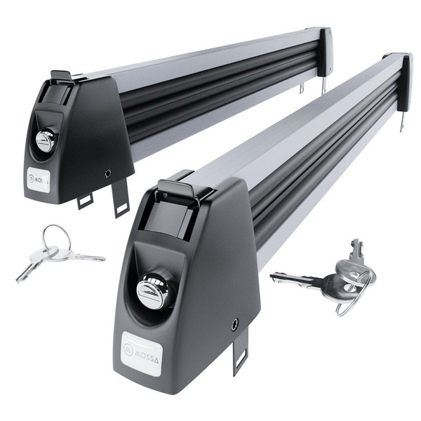 Porte-skis sur toit de voiture - Ski rack M-7703s - argent - pour 3 paires de skis ou 2 snowboards