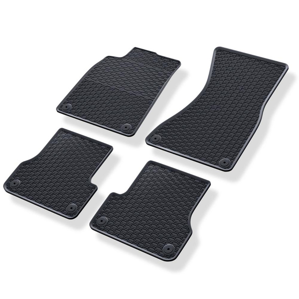 Tapis de sol en caoutchouc adapté pour Audi A6 C7 Avant, Berline (2011-2018) - tapis de voiture - noir - 4 pcs.