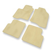 Tapis de Sol Velours adapté pour Fiat Panda III Hayon, Van (2012-....) - Premium tapis de voiture - beige