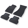 Tapis de sol en caoutchouc adapté pour Audi A4 B9 Avant, Berline (2015-2023) - tapis de voiture - noir - 4 pcs.