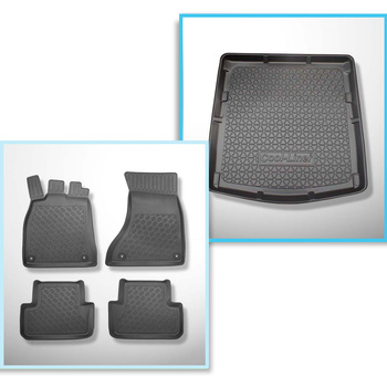 Kit tapis de coffre et tapis de voiture TPE PREMIUM pour: Audi A4 B8 Berline (01