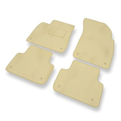 Tapis de Sol Velours adapté pour Audi Q7 II SUV (2015-....) - Premium tapis de voiture - beige