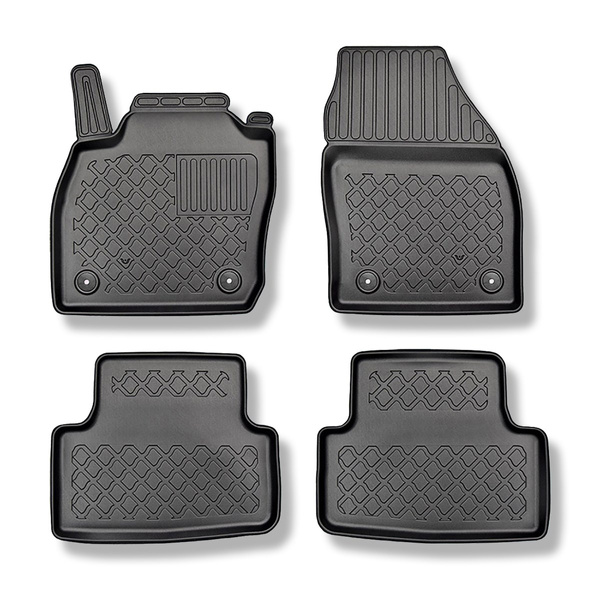 Tapis de sol en TPE adapté pour Volkswagen T-Cross Crossover (04.2019-....) - tapis de voiture - noir