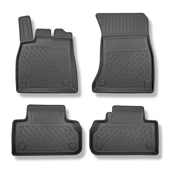 Tapis de sol en TPE adapté pour Audi Q5 II FY SUV (01.2017-....) - aussi pour la version hybride - tapis de voiture - noir