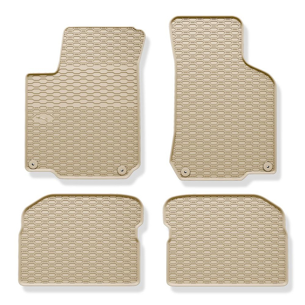 Tapis de sol en caoutchouc adapté pour Seat Leon I (1999-2005) - tapis de voiture - beige