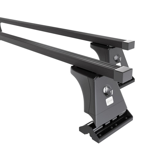 Barres de toit en acier adapté pour Mercedes-Benz EQC SUV (2020-2023) - Porte-Bagages de Voiture noir - points de montage - (suivant le modèle de voiture ils peuvent se situer à différents endroits)