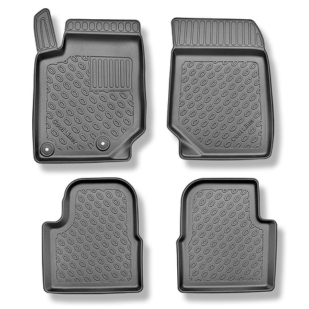 Tapis de sol en TPE adapté pour Peugeot 2008 II SUV (01.2020-....) - pas pour la version électrique - tapis de voiture - noir