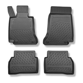 Tapis de sol en TPE adapté pour Mercedes-Benz Classe C W205 Berline (12.2015-10.2022) - tapis de voiture - noir