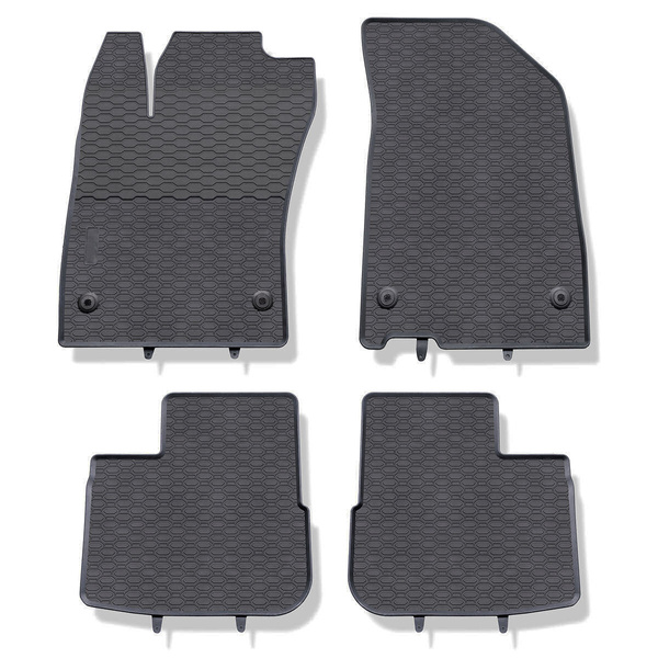 Tapis de sol en caoutchouc adapté pour Fiat Tipo Berline (2016-....) - tapis de voiture - noir - 4 pcs.