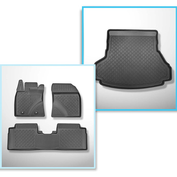 Kit tapis de coffre et tapis de voiture TPE pour: Toyota Avensis III Berline (01.2009-08.2018)