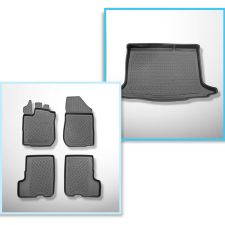 Kit tapis de coffre et tapis de voiture TPE PREMIUM pour: Dacia Sandero II Hayon (12.2012-12.2020)