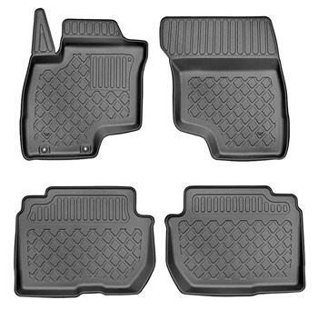 Tapis de sol en TPE adapté pour Mitsubishi Outlander III PHEV Hybrid SUV (2020-....) - tapis de voiture - noir