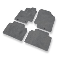 Tapis de Sol Velours adapté pour Kia Rio III (2011-2016) - Premium tapis de voiture - gris