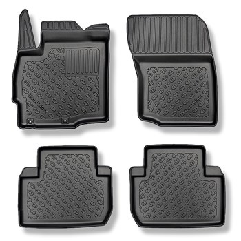 Tapis de sol en TPE adapté pour Mitsubishi Outlander III SUV (09.2012-....) - non pour version hybride; sans la troisième rangée de sièges - tapis de voiture - noir