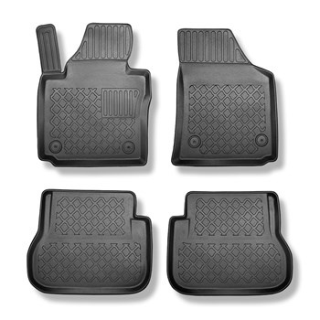 Tapis de sol en TPE adapté pour Volkswagen Caddy Break (12.2015-10.2022) - 5 sièges; sans la troisième rangée de sièges - tapis de voiture - noir