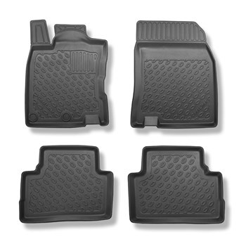 Tapis de sol en TPE adapté pour Nissan Qashqai II J11 Crossover (12.2015-10.2022) - tapis de voiture - noir