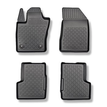 Tapis de sol en TPE adapté pour Jeep Renegade SUV (09.2014-....) - non pour 4ex Plug-in Hybrid - tapis de voiture - noir