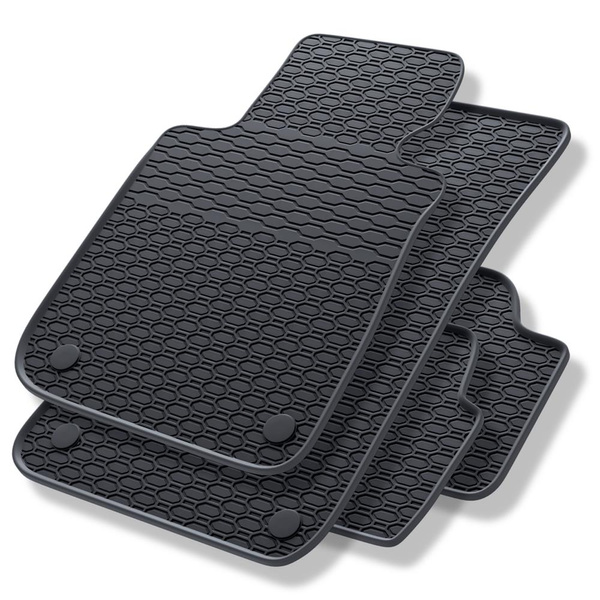 Tapis de sol en caoutchouc adapté pour BMW 1 E81, E82, E87, E88 (2007-2013) - tapis de voiture - noir