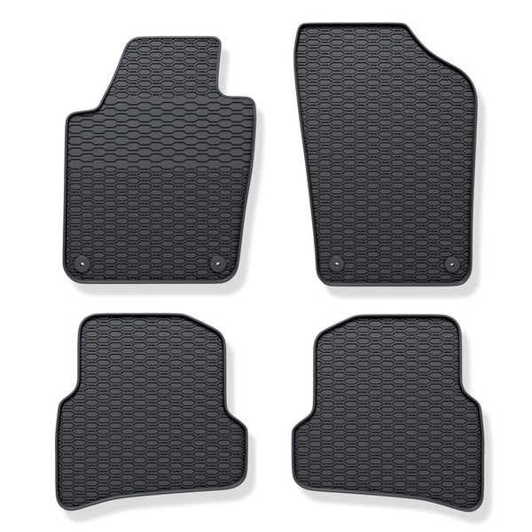 Tapis de sol en caoutchouc adapté pour Skoda Fabia III Hayon, Break (2014-2021) - tapis de voiture - noir - 4 pcs.
