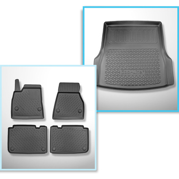 Kit tapis de coffre et tapis de voiture TPE pour: Tesla Model S Liftback (04.201