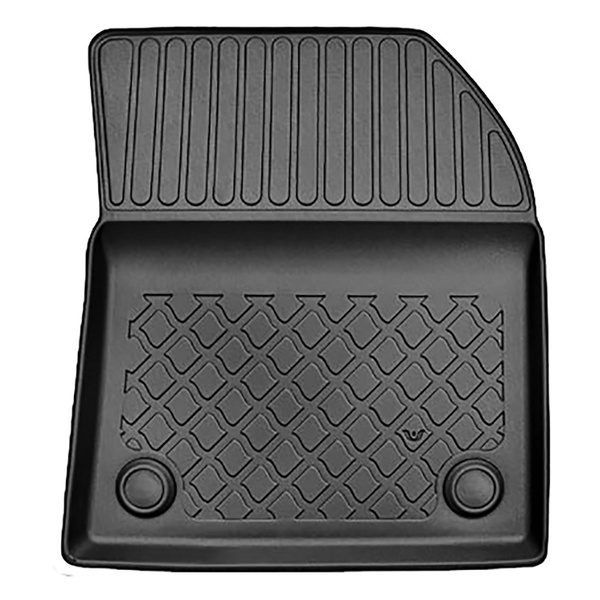 Tapis de sol en TPE adapté pour DS 7 Crossback SUV (01.2019-2022) - aussi avec boîte hybride E-Tense; pas pour les modèles avec tunnel dans la deuxième rangée - tapis de voiture - noir