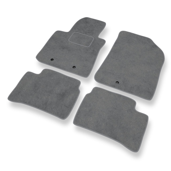 Tapis de Sol Velours adapté pour Hyundai i10 II Hayon (2012-2019) - Premium tapis de voiture - gris