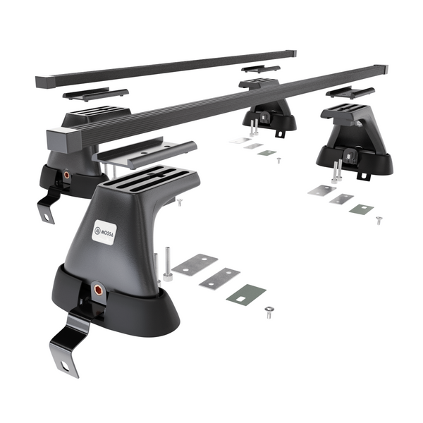 Barres de toit en acier adapté pour Skoda Rapid Hayon (2013-2019) - Porte-Bagages de Voiture noir - toit normal