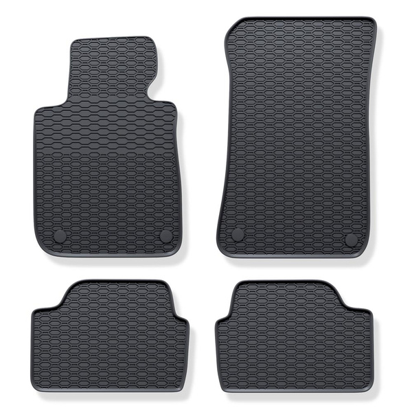 Tapis de sol en caoutchouc adapté pour BMW X1 E84 Crossover (2009-2015) - tapis de voiture - noir - 4 pcs.