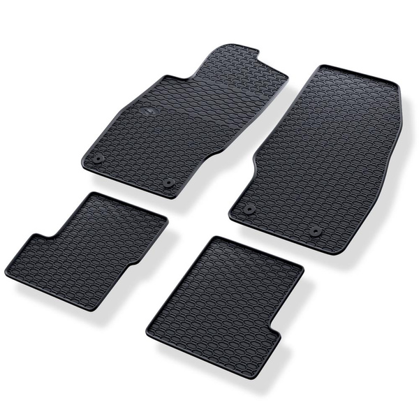 Tapis de sol en caoutchouc adapté pour Opel Adam Hayon (2012-2019) - tapis de voiture - noir - 4 pcs.
