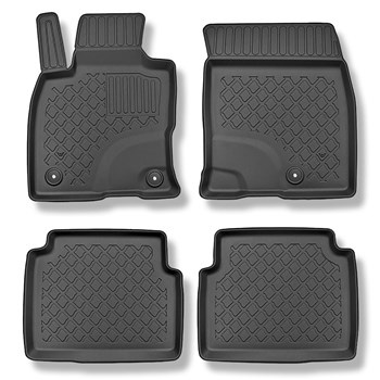 Tapis de sol en TPE adapté pour Ford Kuga III SUV (04.2020-....) - non pour version hybride - tapis de voiture - noir