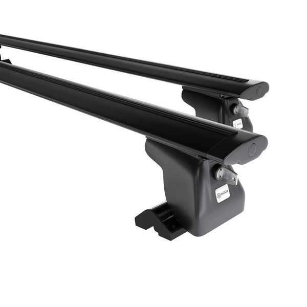 Barres de toit en aluminium adapté pour Lancia Phedra Monospace (2002-2010) - Porte-Bagages de Voiture noir - profil T