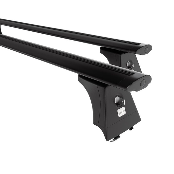 Barres de toit en aluminium adapté pour Hyundai i40 Break (2015-2018) - Porte-Bagages de Voiture noir - rails intégrés