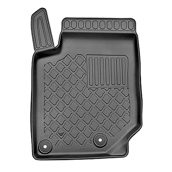 Tapis de sol en TPE adapté pour Peugeot 208 II Hayon (06.2019-....) - pas pour la version électrique et hybride - tapis de voiture - noir