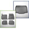 Kit tapis de coffre et tapis de voiture TPE pour: Fiat 600e Hayon (09.2023-....) - coffre inférieur;modèles sans plancher amovible du coffre