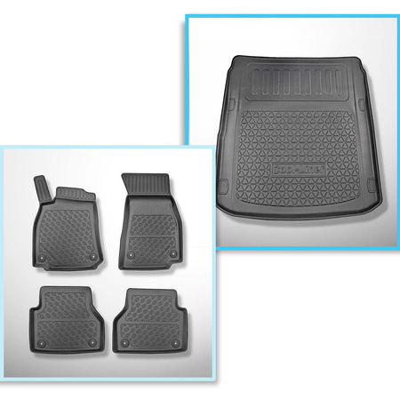 Kit tapis de coffre et tapis de voiture TPE PREMIUM pour: Audi A7 C8 4K Sportback (02.2018-....)