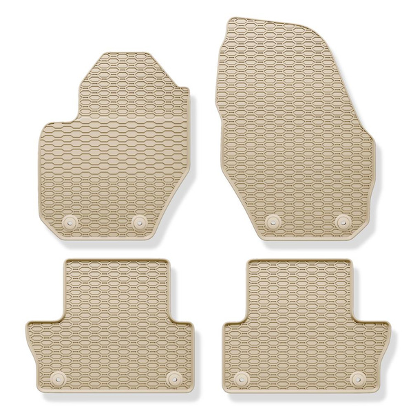 Tapis de sol en caoutchouc adapté pour Volvo XC60 I SUV (2008-2017) - tapis de voiture - beige - 4 pcs.