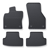 Tapis de sol en caoutchouc adapté pour Volkswagen T-Roc SUV (2017-....) - tapis de voiture - noir - 4 pcs.